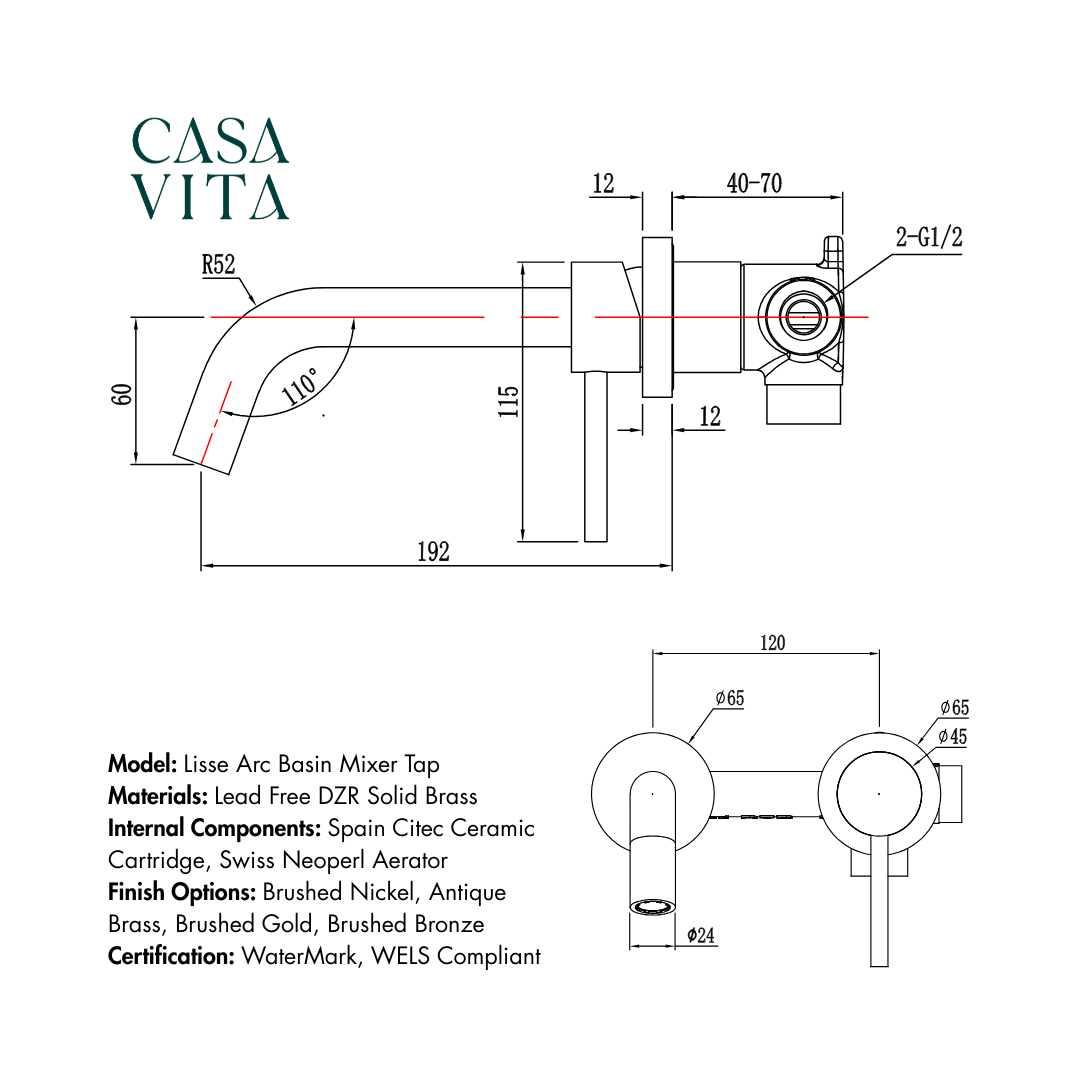 Lisse Arc Basin Mixer Tap