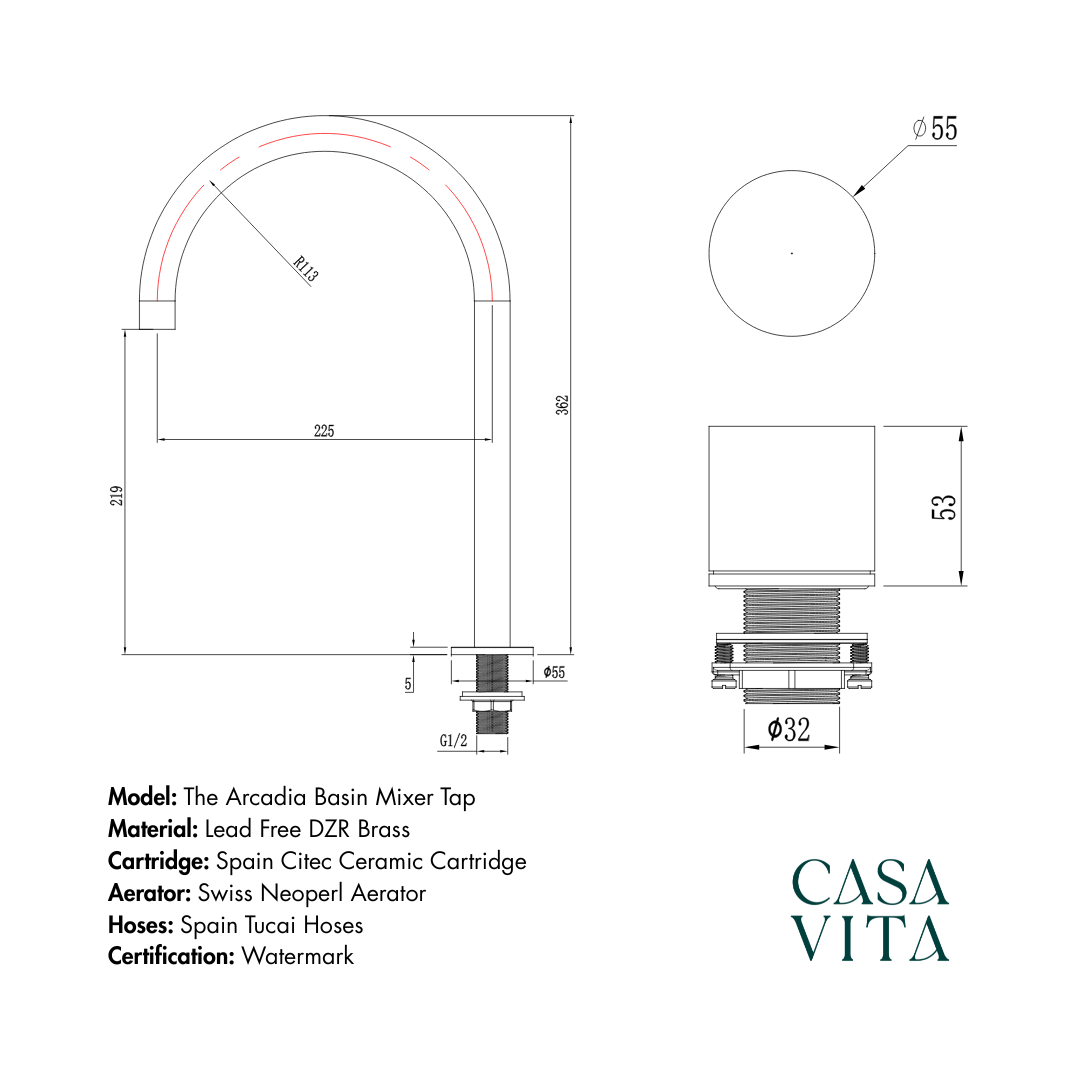 The Arcadia Basin Mixer Tap