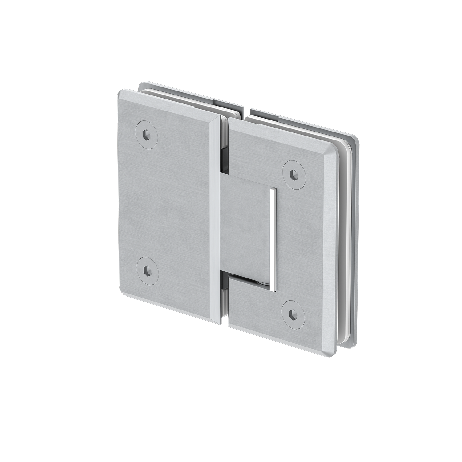 Silver metal bracket on a white background
