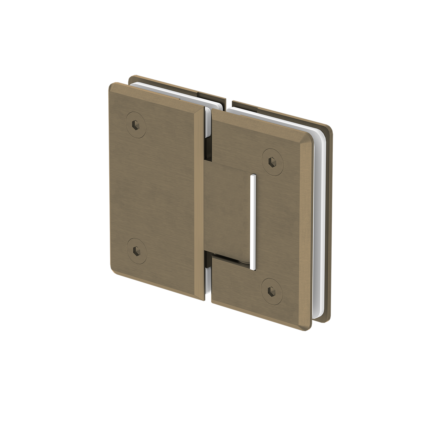 Antique Brass metal hinge on a white background