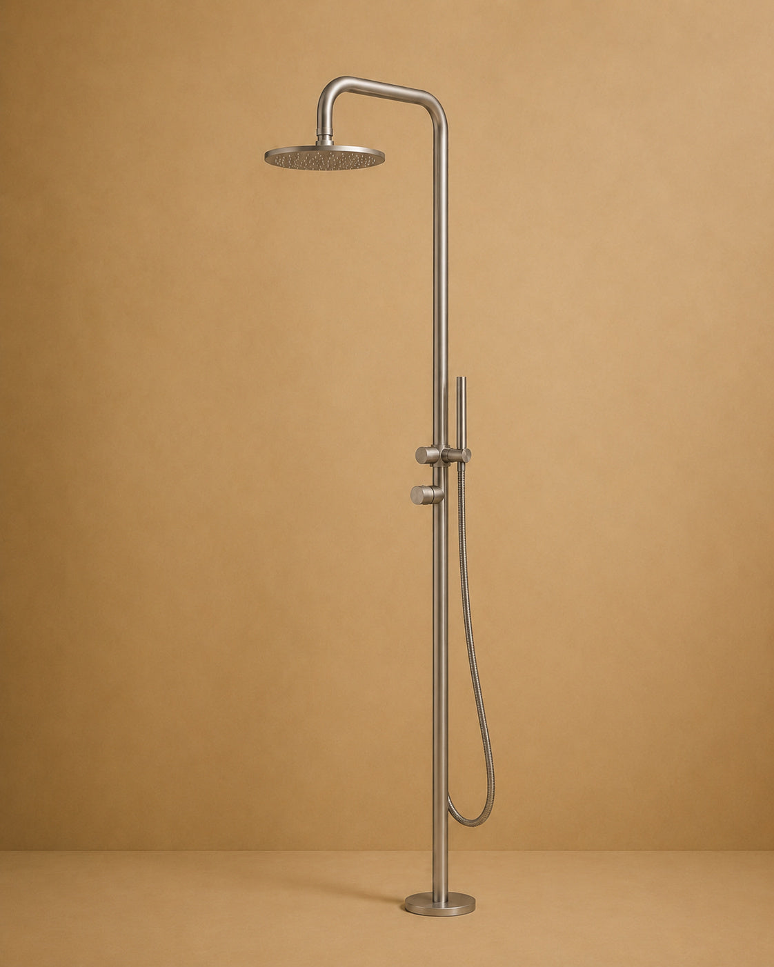Vita Noir Outdoor Shower In Brushed Finish