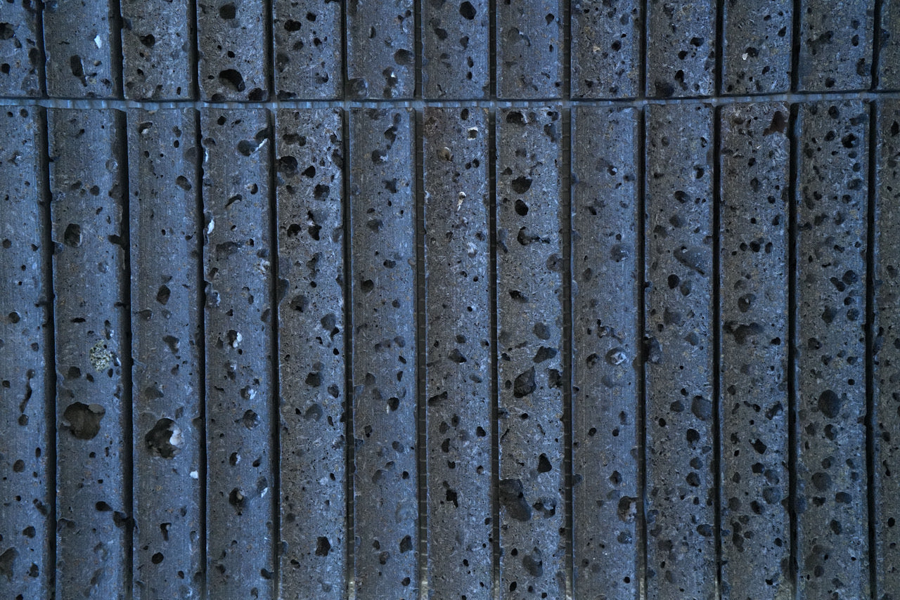 LINEA Concave Natural Stone Mosaic — Basalt