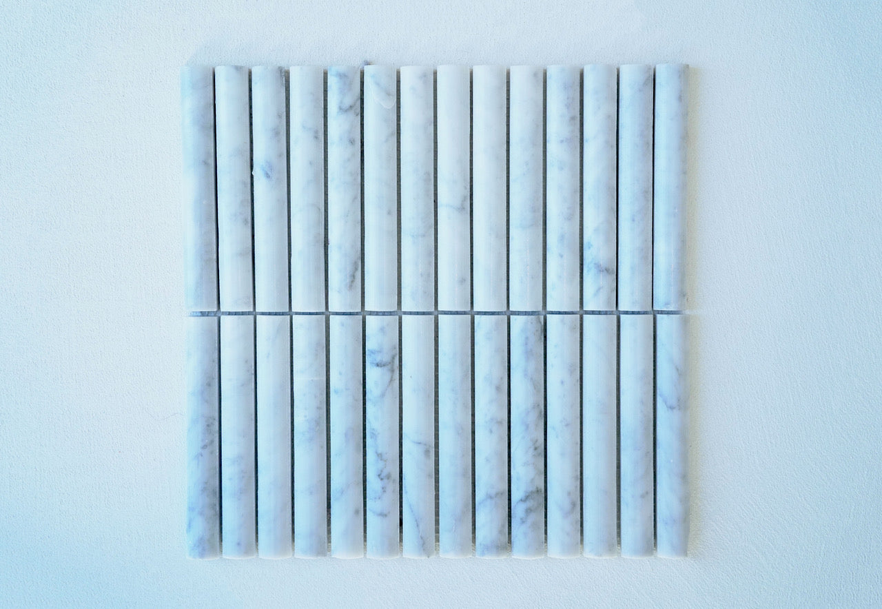 KYMA Sculpted Natural Stone Mosaic — Bianco
