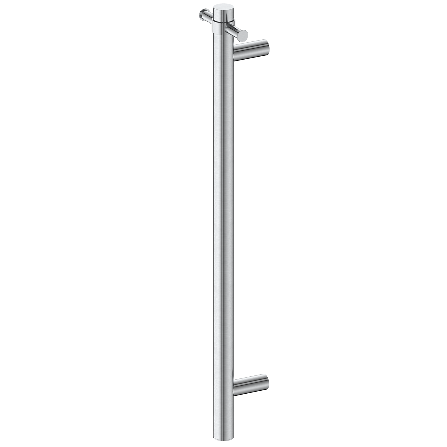 Chrome towel bar on a white background