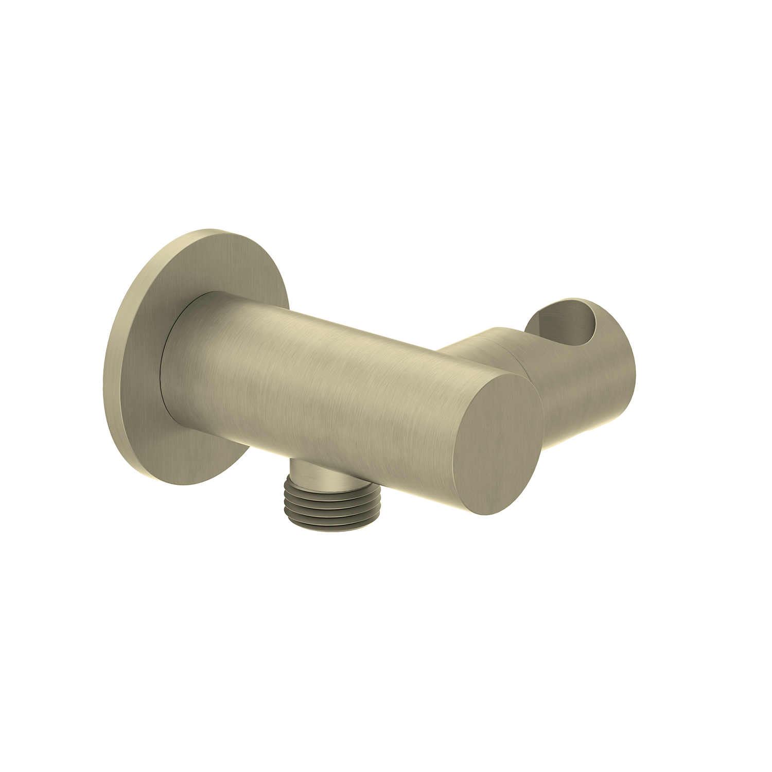 Brushed Gold shower bracket on a white background