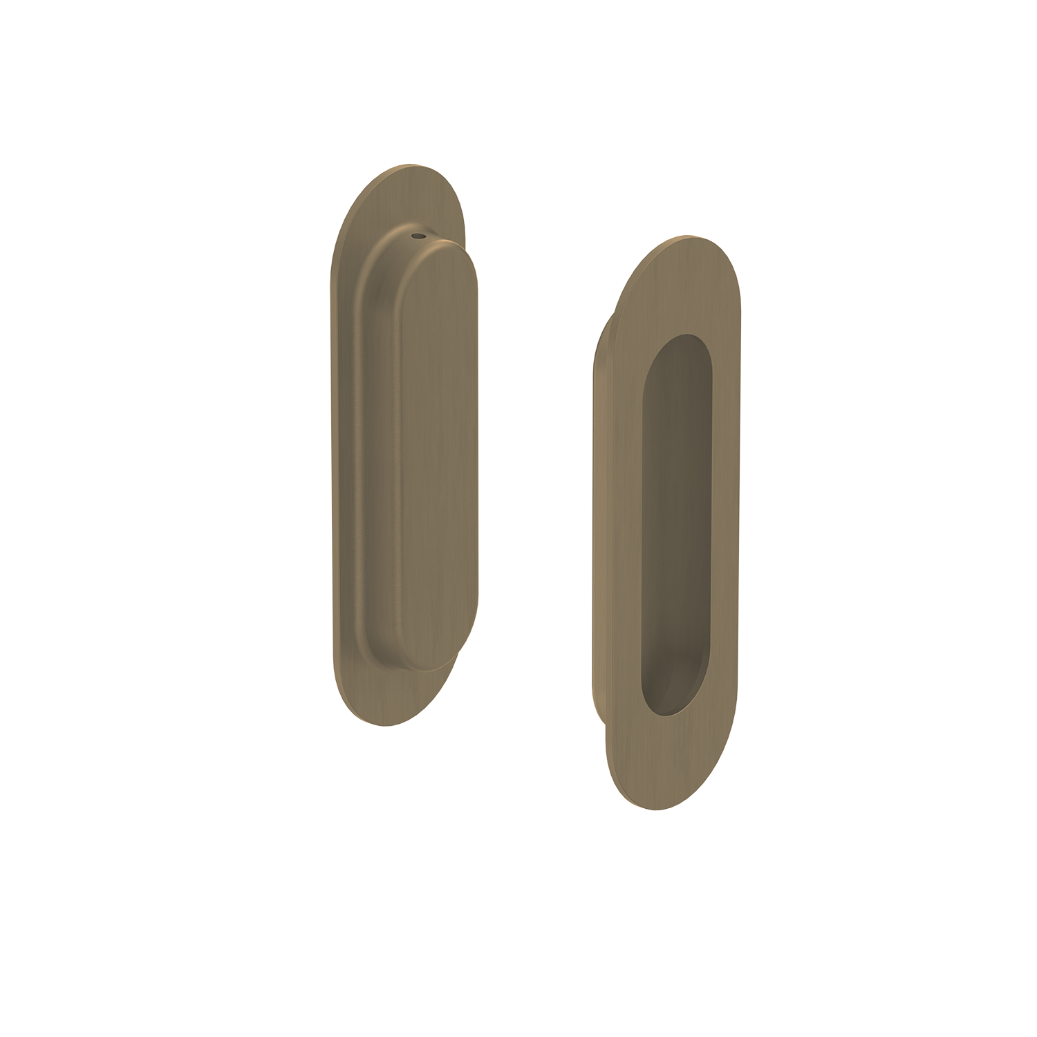 Two Antique Brass rectangular objects on a white background