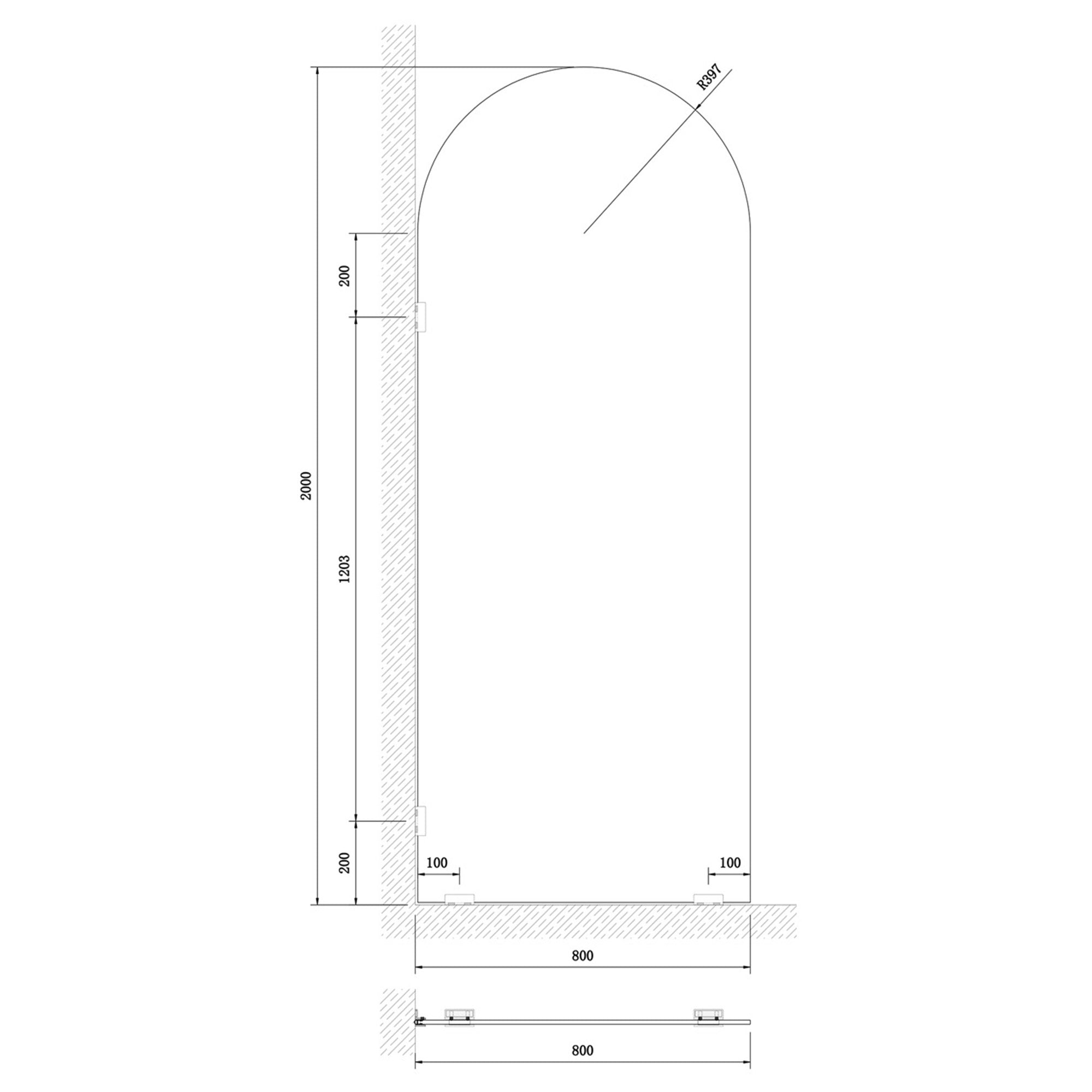 The Fluted Ravello Arch Shower Screen