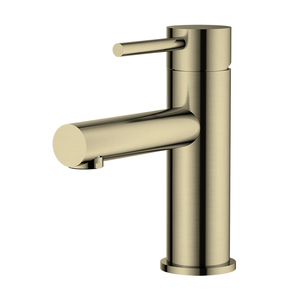 Brushed Gold faucet on a white background