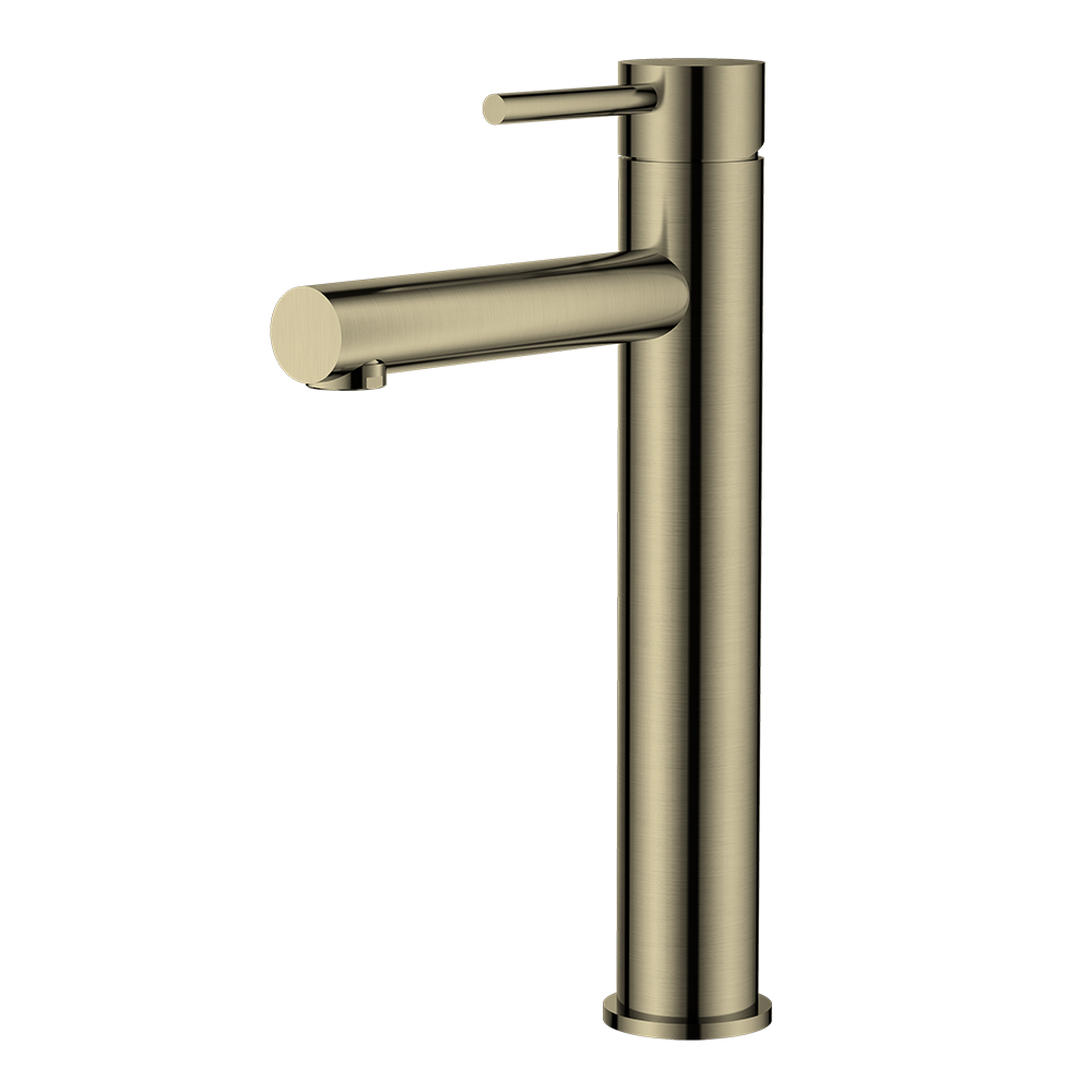Brushed Gold faucet on a white background