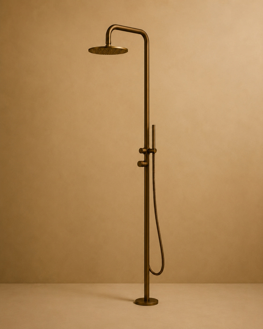 Vita Noir Outdoor Shower In Brushed Finish