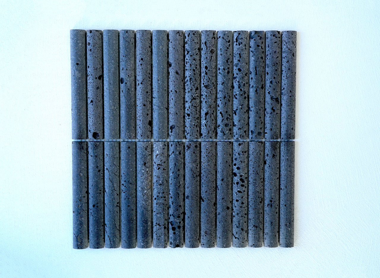 KYMA Sculpted Natural Stone Mosaic — Basalt