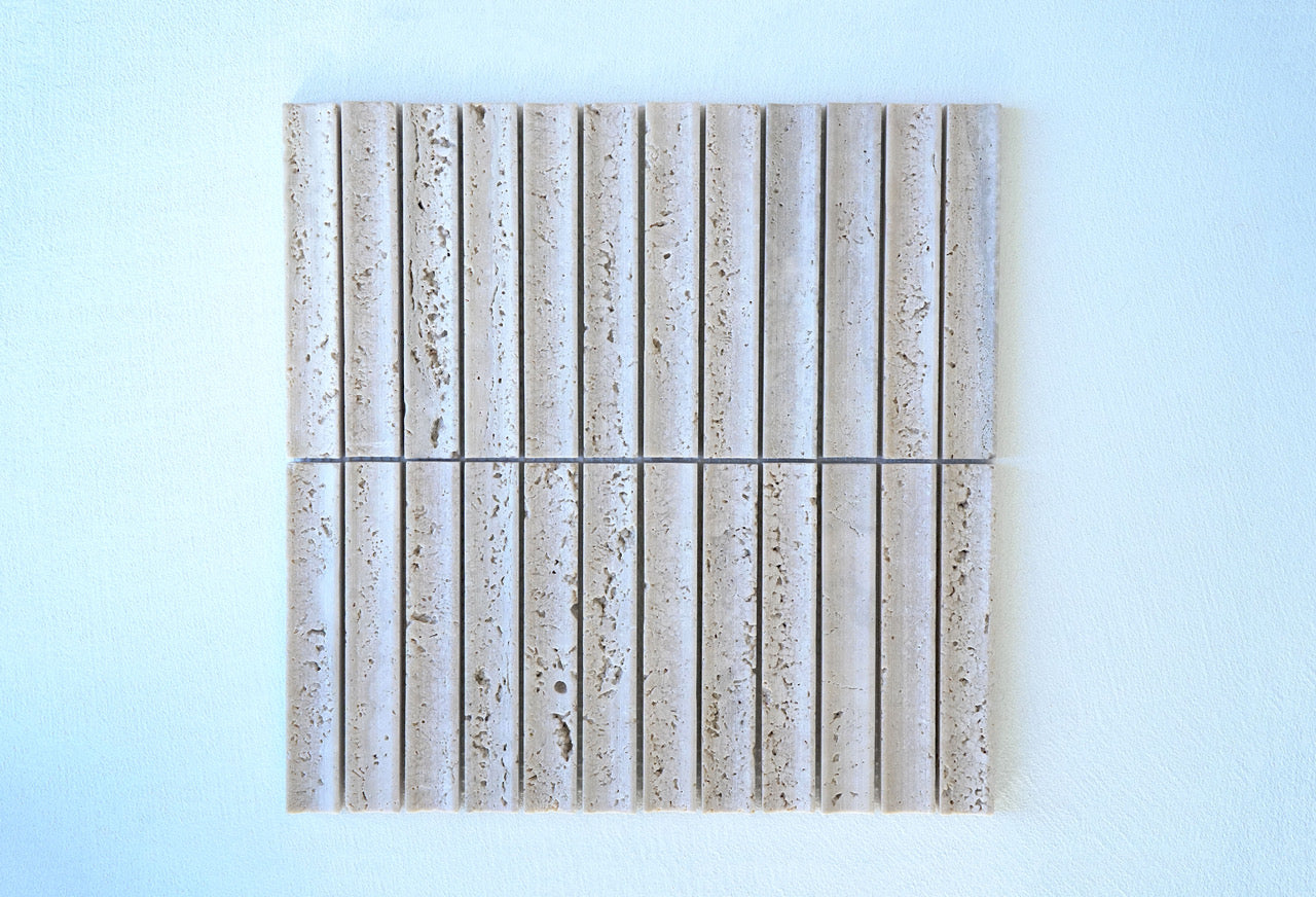 KYMA Concave Natural Stone Mosaic — Travertine