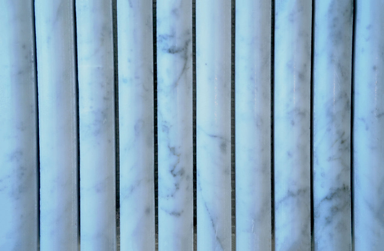 KYMA Sculpted Natural Stone Mosaic — Bianco