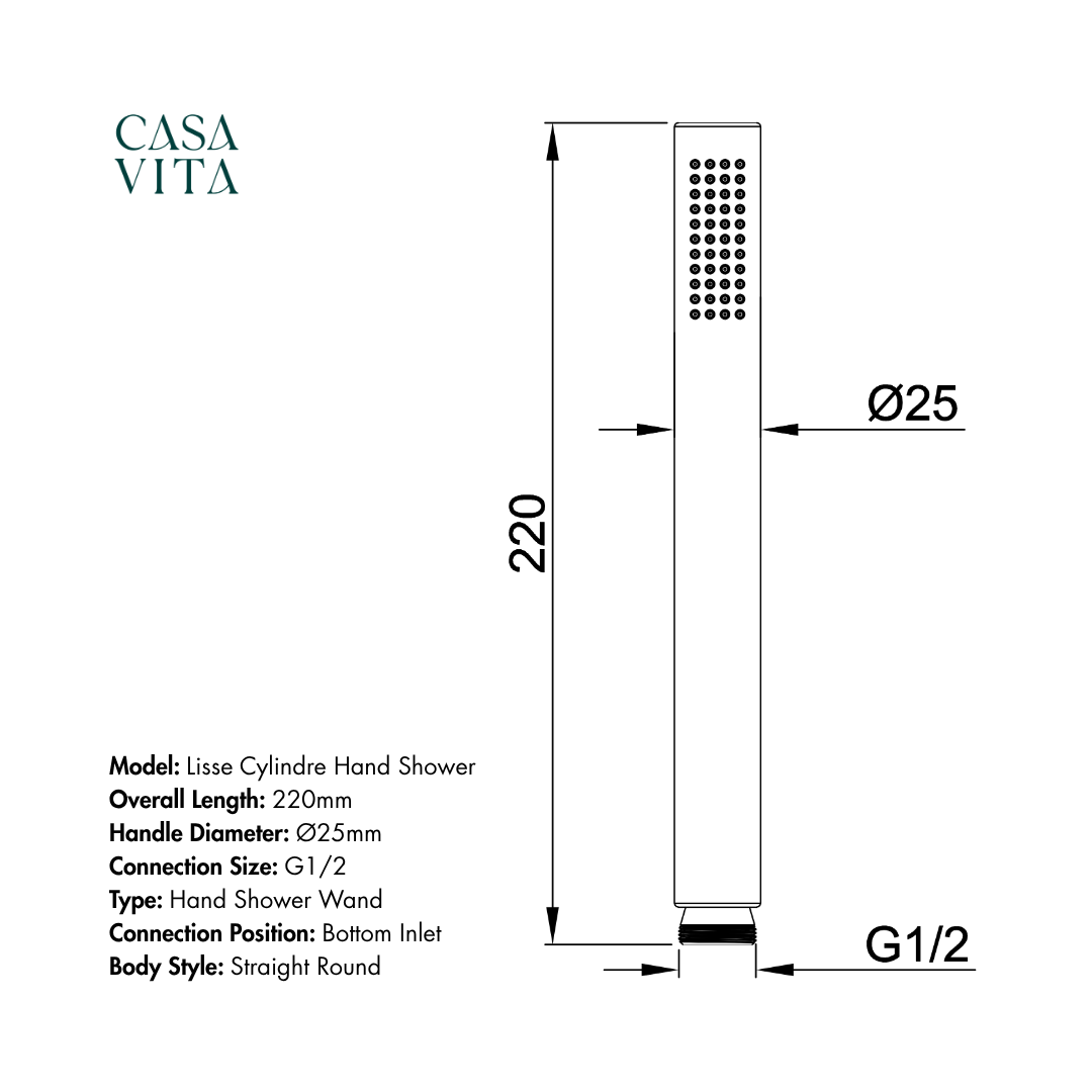 Lisse Cylindre Hand Shower
