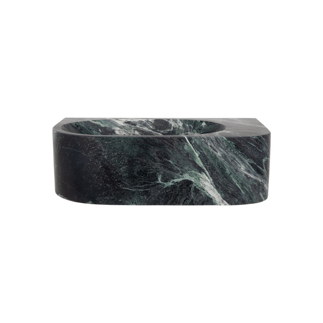 Marble-patterned stone basin on a white background