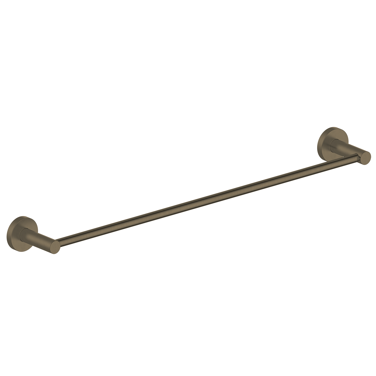 Antique brass towel bar on a white background