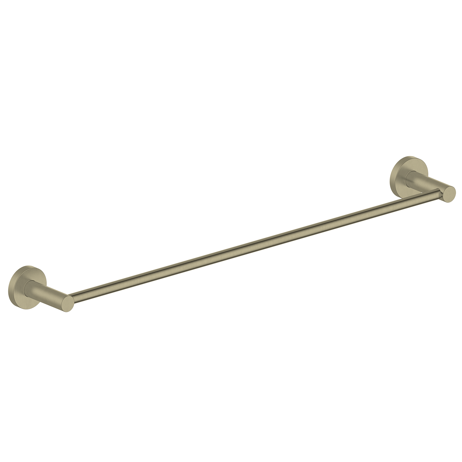 Bathroom towel bar with brushed gold finish on a white background