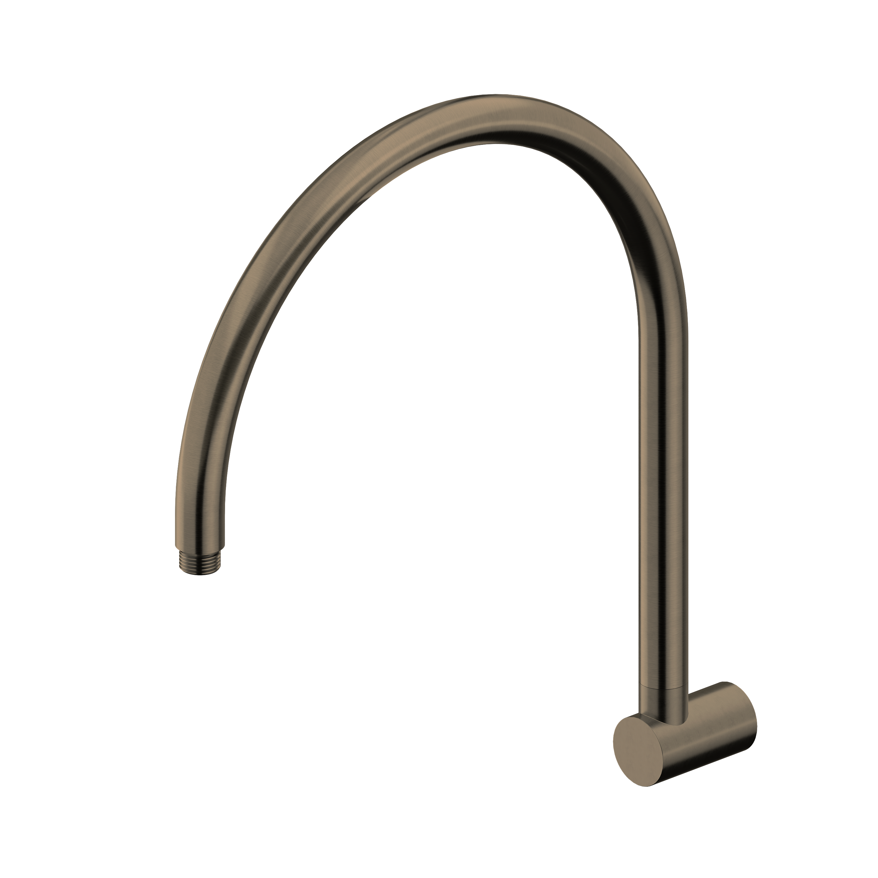 Antique Brass arch shower arm on a white background