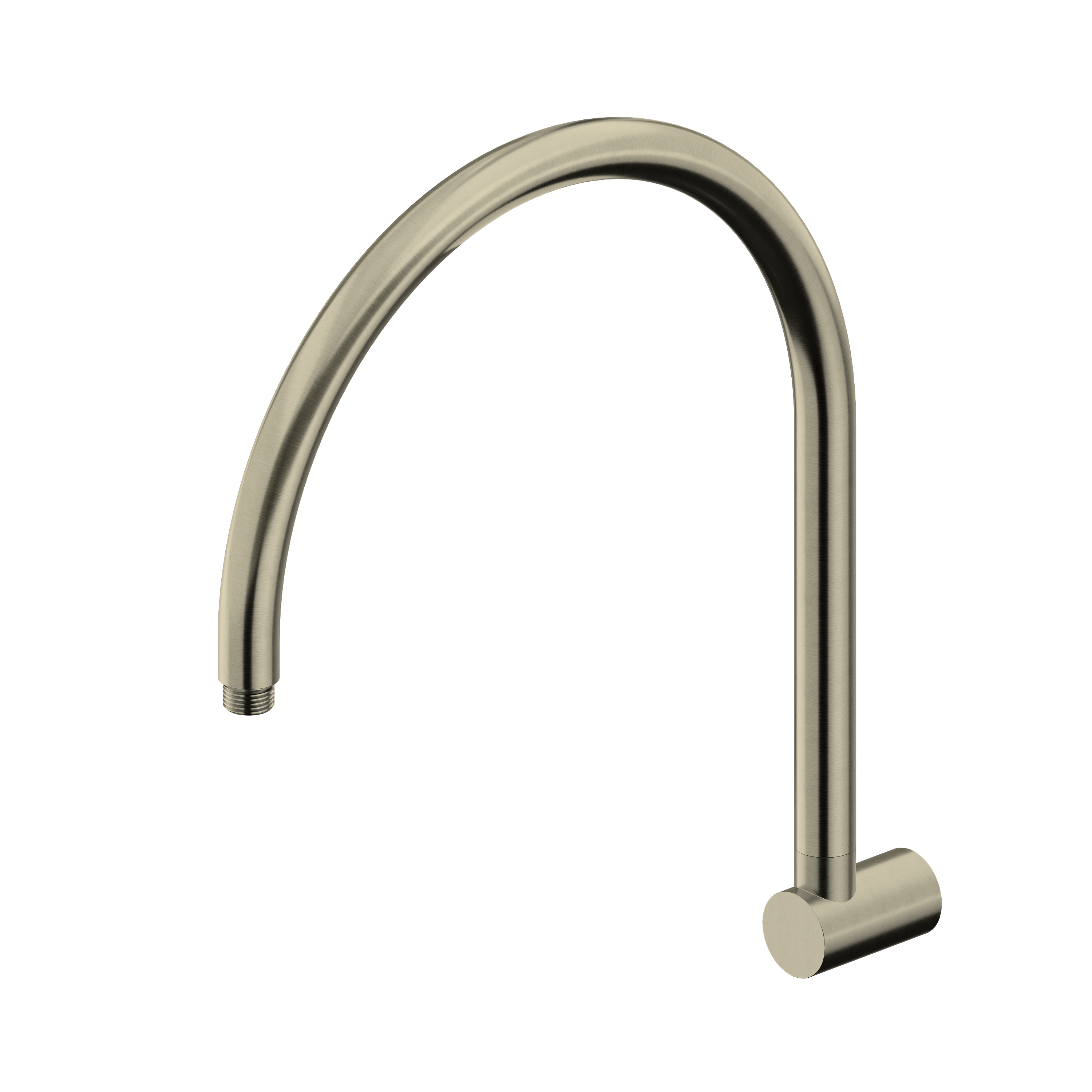 Brushed Gold arch shower arm on a white background