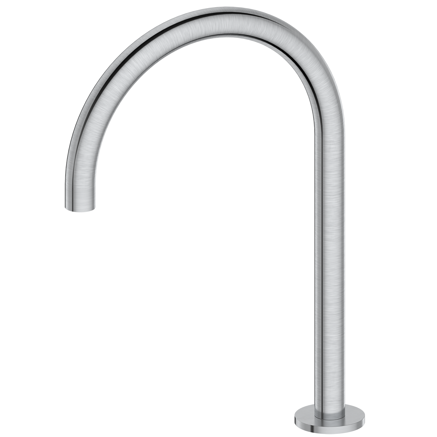 Brushed Nickel Basin Mixer Tap on a white background