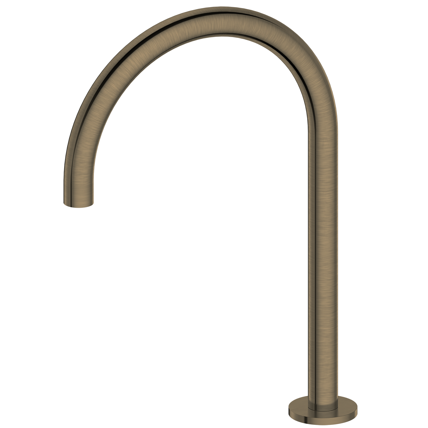 Antique Brass arch-shaped faucet on a white background