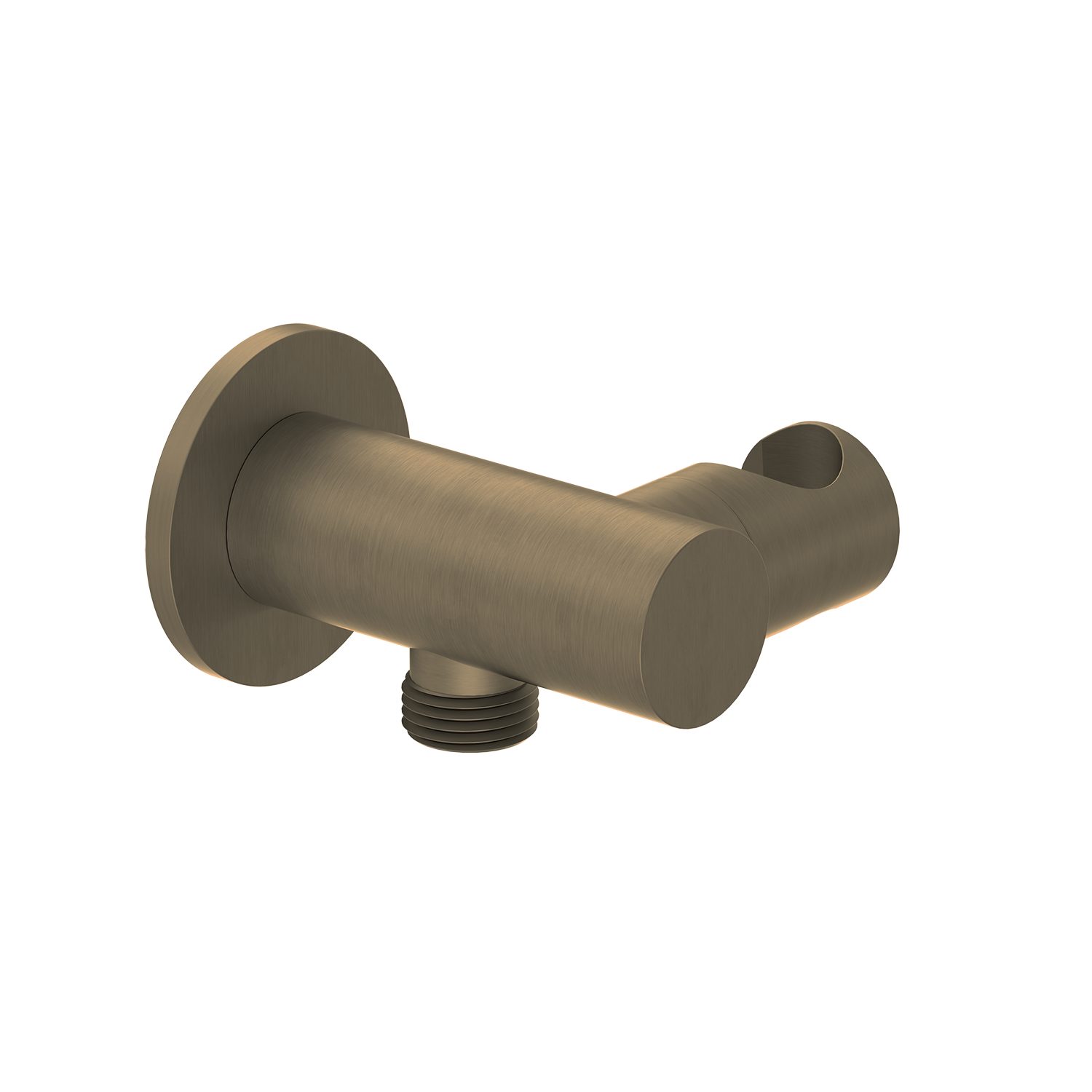 Antique Brass shower bracket on a white background