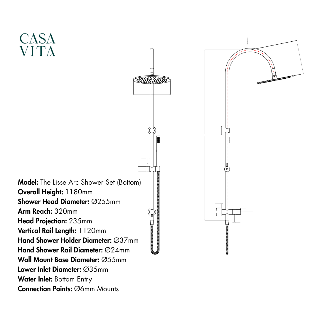 The Lisse Arc Shower Set