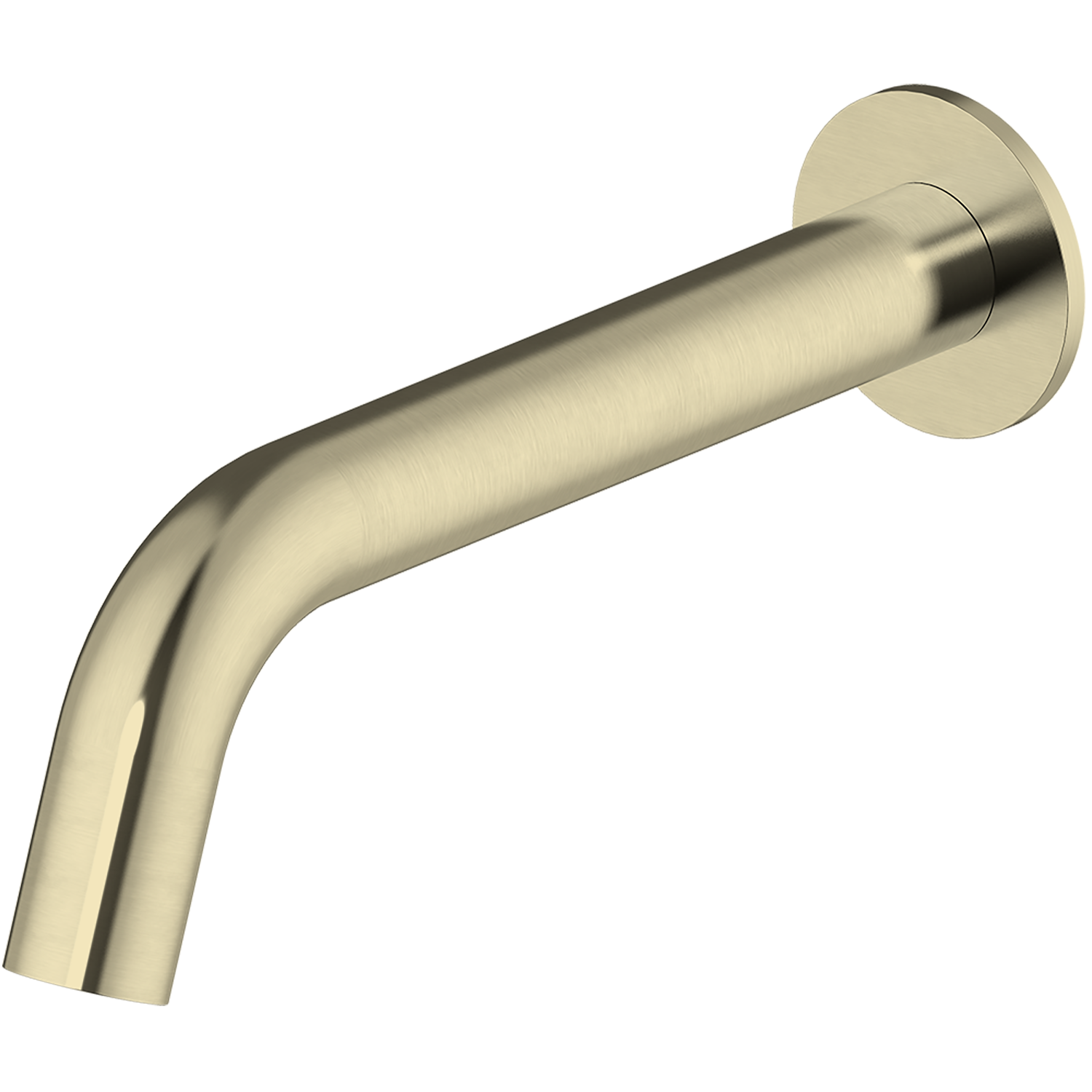 Brushed Gold bath spout on a white background