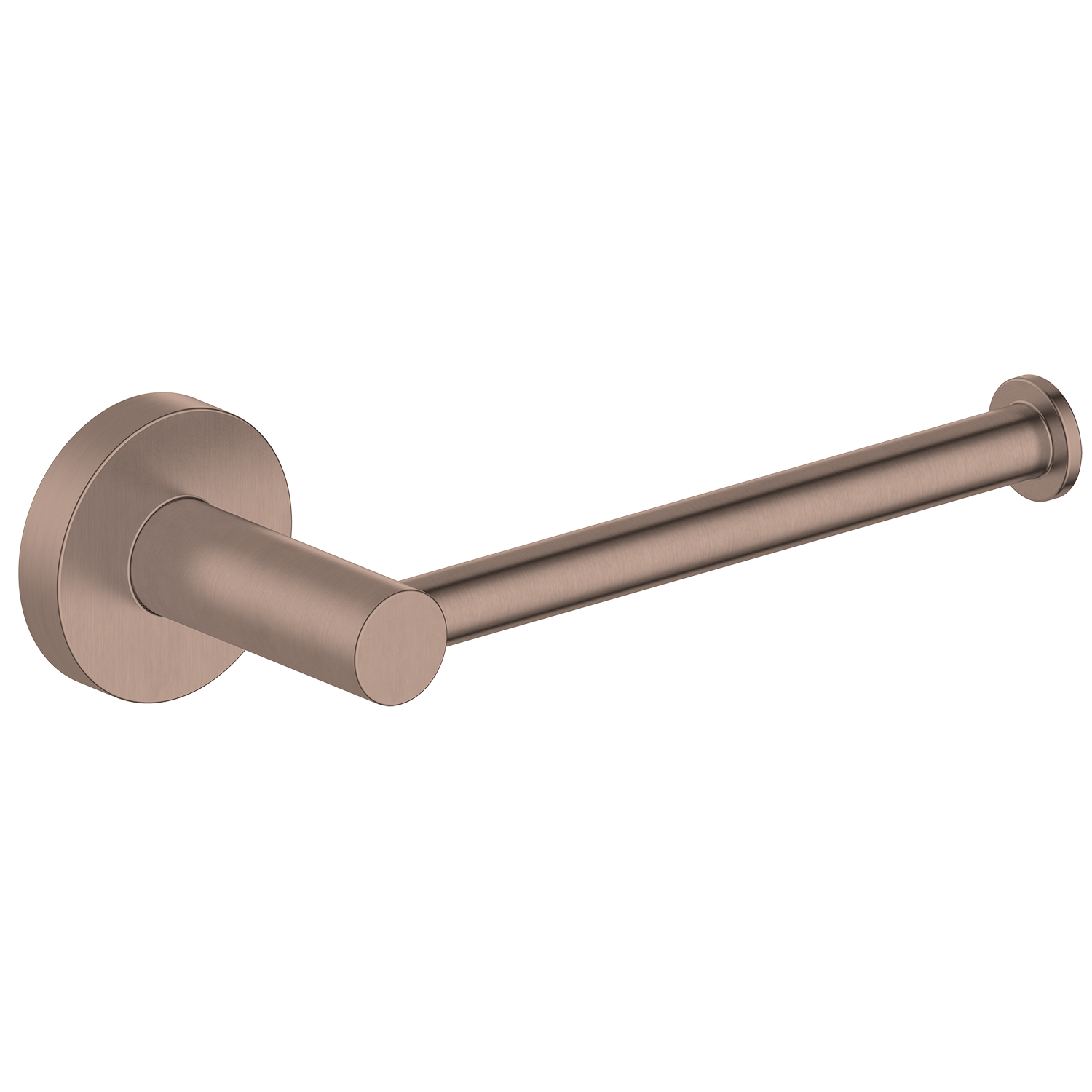 Rose Gold toilet paper holder on a white background