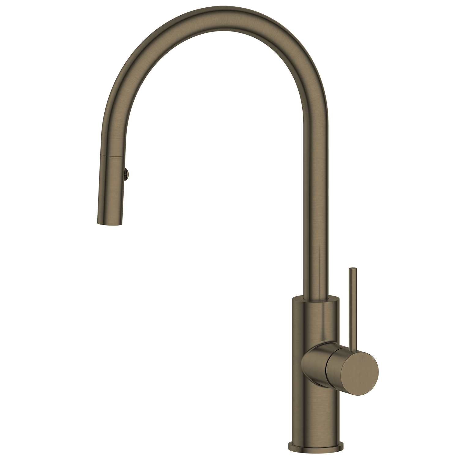 Antique Brass kitchen faucet on a white background