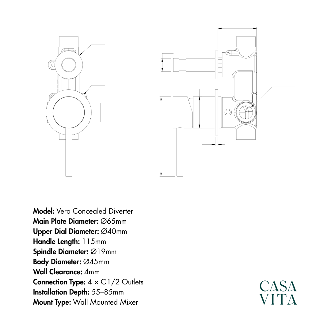 Vera Concealed Diverter