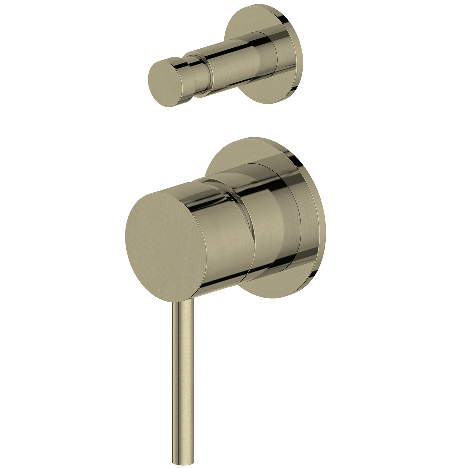 Brushed Gold bathroom fixture on a white background