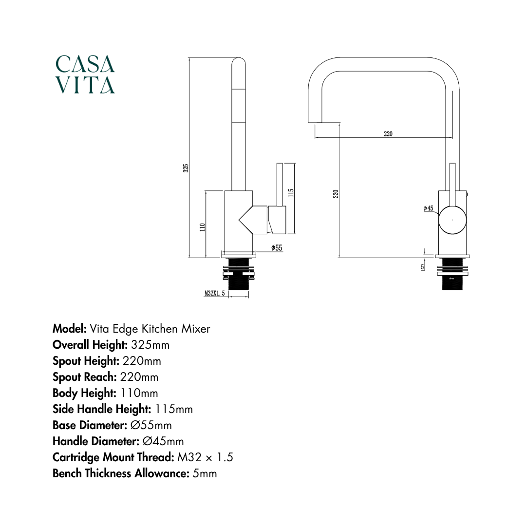Vita Edge Kitchen Mixer