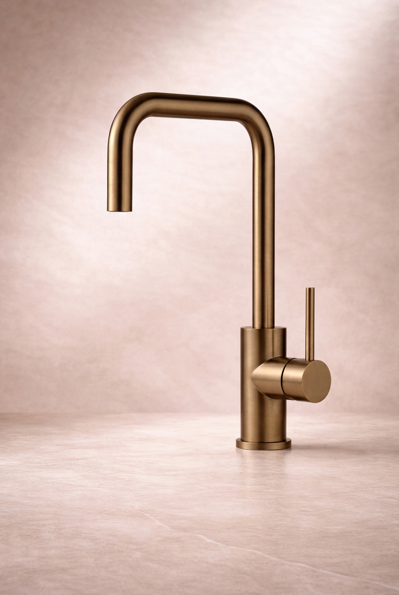 Vita Edge kitchen mixer in Antique Brass