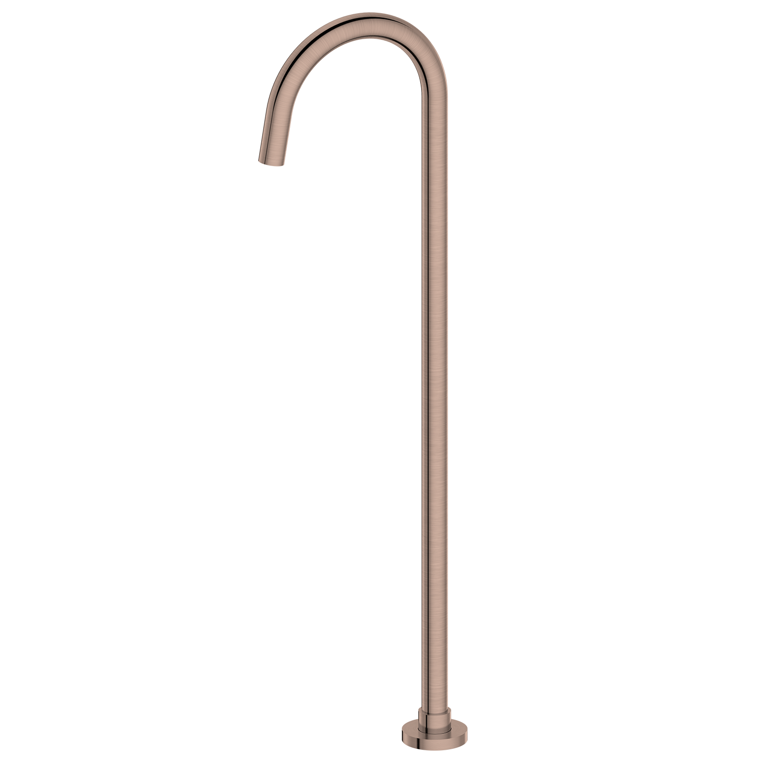 Rose gold bath filler faucet on a white background