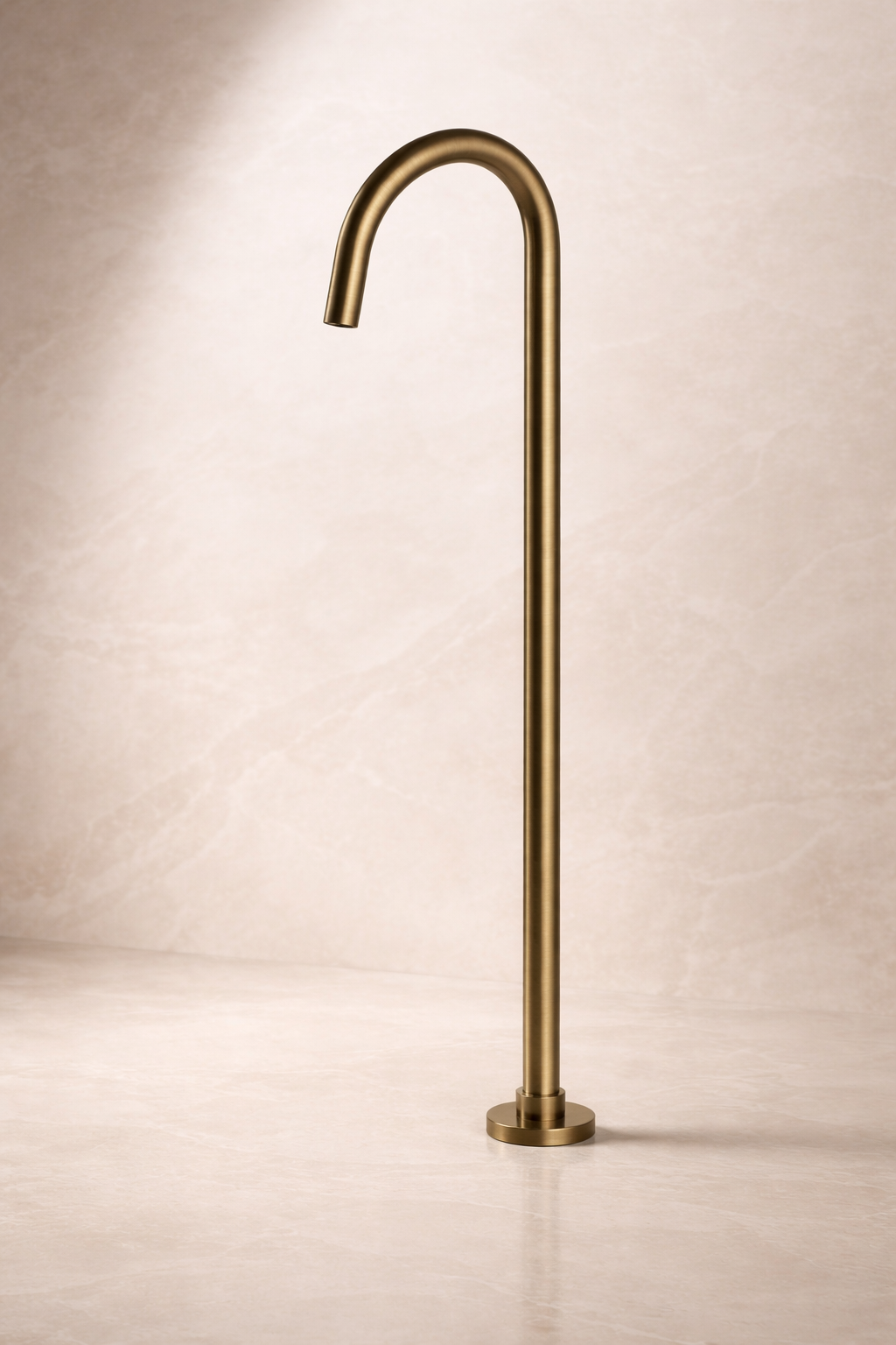 Antique Brass faucet on a beige background